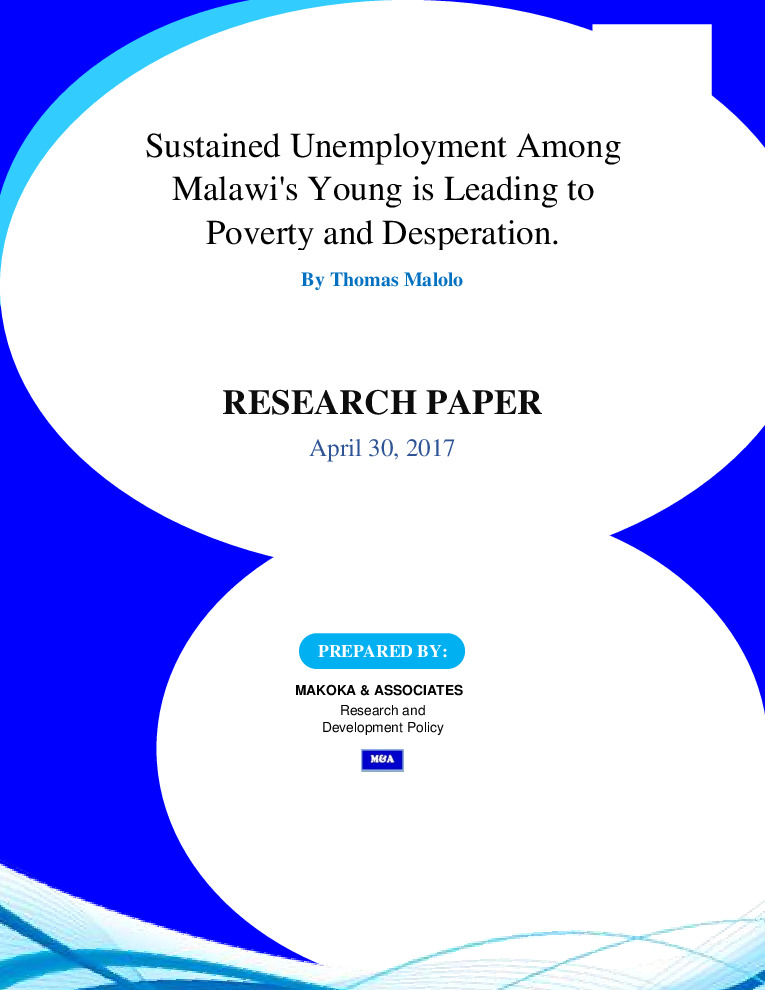 thumbnail of Sustained unemployment among Malawi’s young is leading to poverty- Thomas Malolo