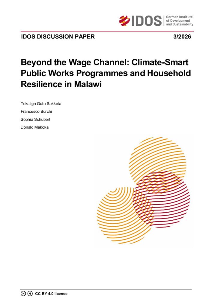 thumbnail of Beyond the wage channel climate-smart public works programmes and household resilience in Malawi IDOS Discussion Paper 2026 German Institute of Development and Sustainability